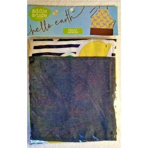 Addie & Tate Apron Adult  Demin Look Lemons & Stripes Kitchen Garden Crafts